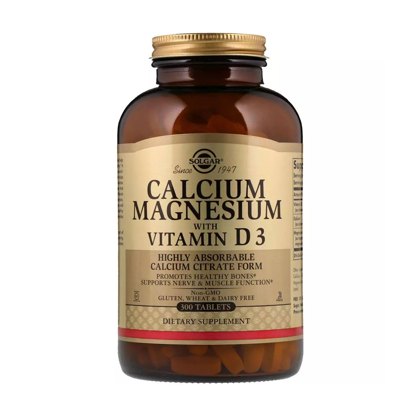 Кальцій, магній та вітамін Д3 Solgar Calcium, Magnesium With Vitamin D3, 300 таблеток